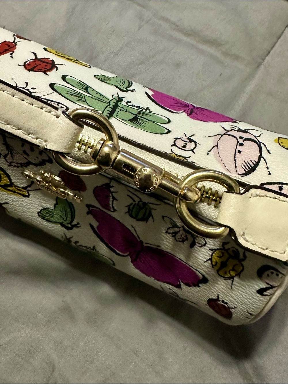 Coach Coated Canvas Nolita Barrel Bag With Creature Print CR831 Chalk Multi - Picture 8 of 9